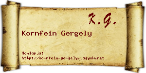 Kornfein Gergely névjegykártya
